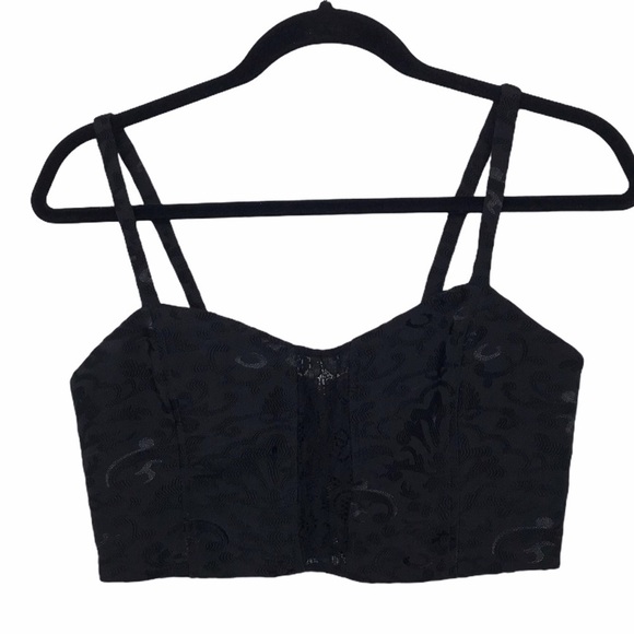 Pins And Needles Black Crop Sleeveless Bustier Top - Picture 1 of 8